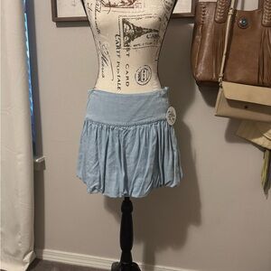 Sky Blue Mini Skirt